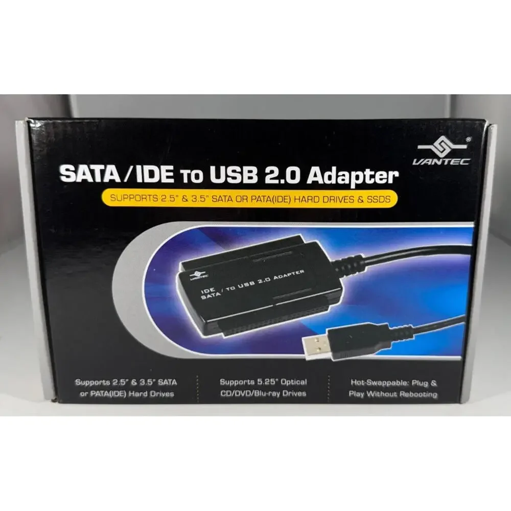 Vantec CB-ISATAU2 SATA/IDE to USB 2.0 Adapter Supports 2.5-Inch, 3.5-Inch, 5.25